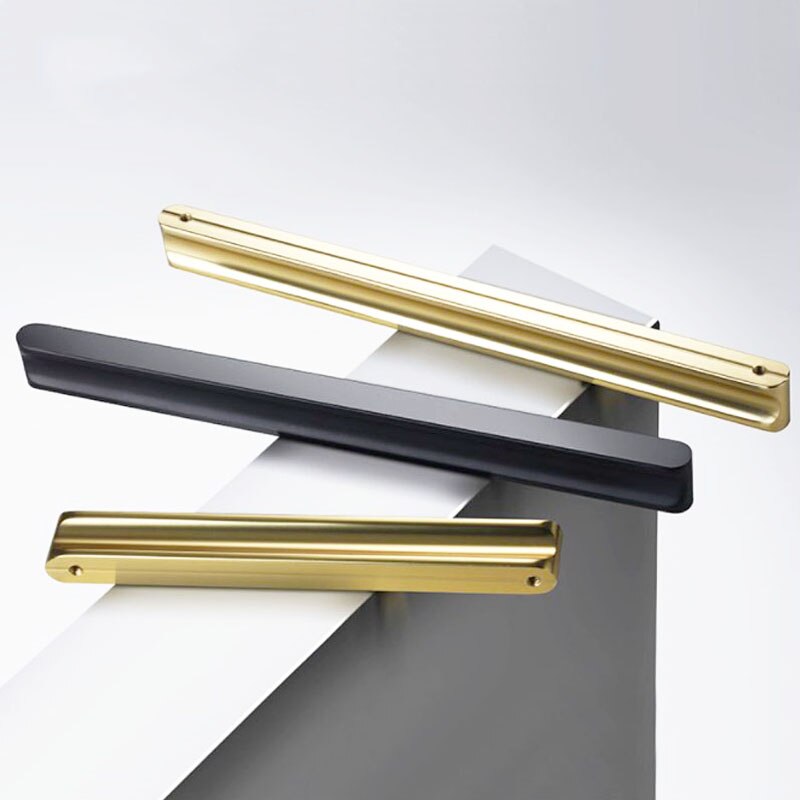 Long bar handle for furniture door Gold/black hand Cabinet drawer Aluminum alloy knob Kitchen bathroom hardware pulls Arc head