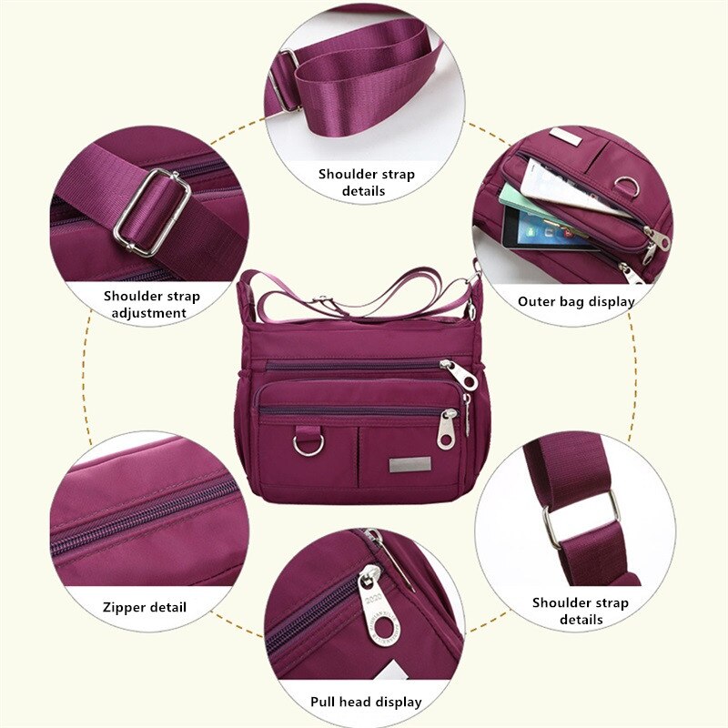 Vrouwen Schoudertas Waterdichte Nylon Messenger Bag Casual Schoudertas Grote Capaciteit Mode Handtas Dame Messenger Bag