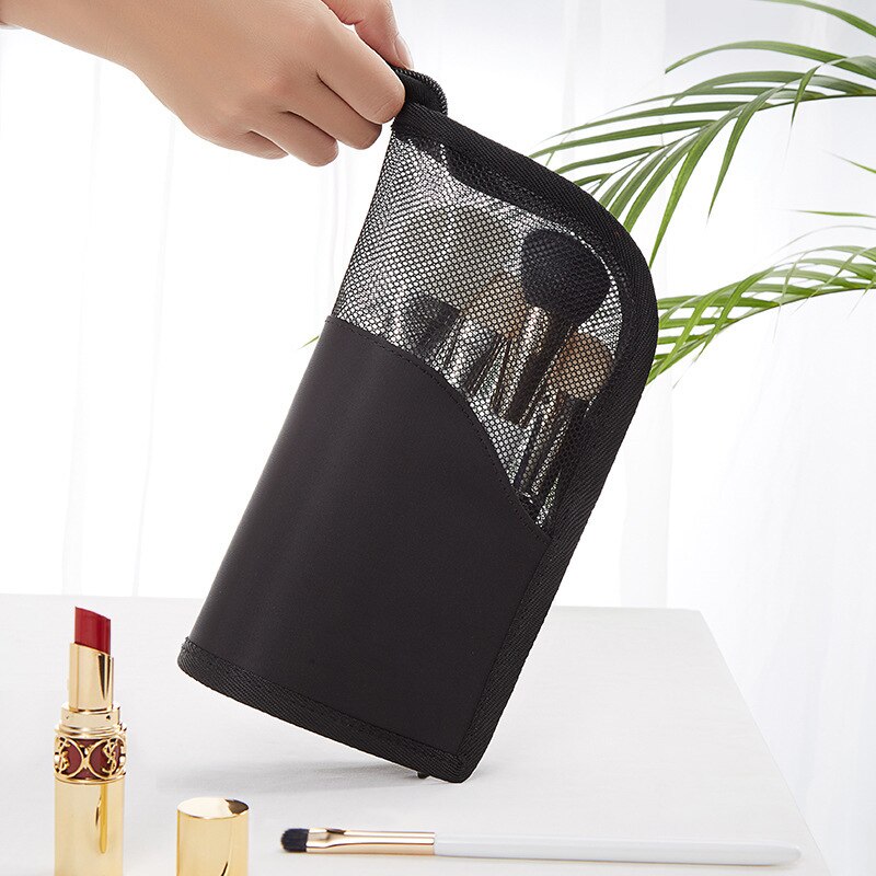 1 Pc Stand Cosmetische Tas Voor Vrouwen Clear Rits Make-Up Tas Reizen Vrouwelijke Make-Up Borstel Houder Organizer Toilettas