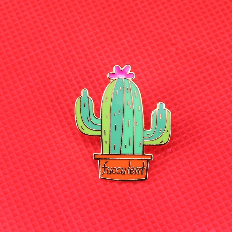 EINE unhöflich kaktus mit eine stachelige Anordnung emaille Stift topfpflanzen brosche
