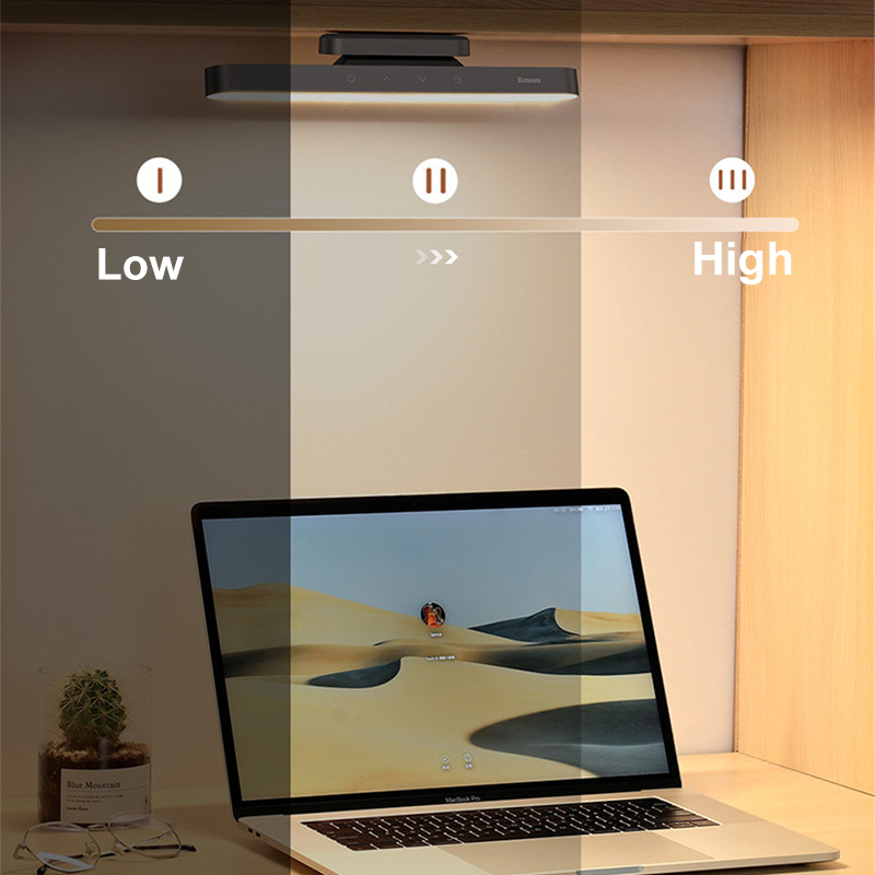 Baseus Luce notturna magnetica Lampada da scrivania a LED con regolazione continua Lampada da lettura per camera da letto ricaricabile per armadio da cucina