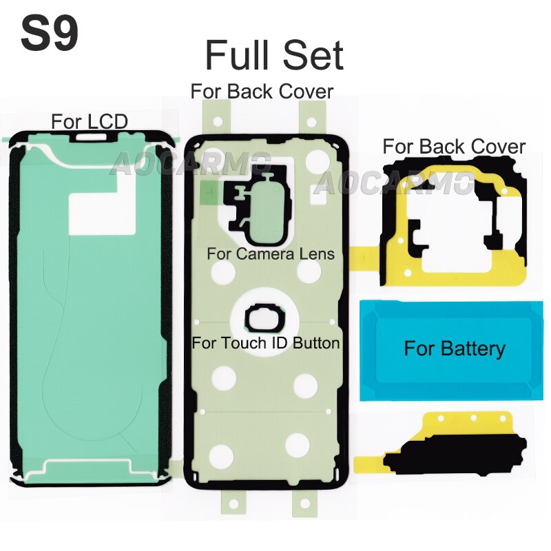 Fita adesiva à prova d&#39;água para câmera, tampa da bateria traseira, para samsung galaxy s9: Full Set Adhesive