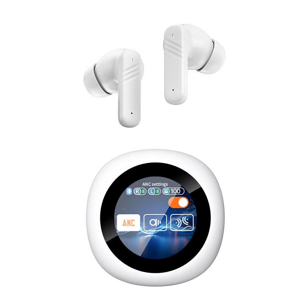 voll-Touchscreen-Kopfhörer ANC Bluetooth 5.4 Ohrhörer mit Geräuschunterdrückung, kabellose in-Ohr-ENC-Ohrhörer mit Mikrofon für Smartphone: Marineblau