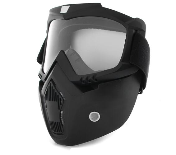 Máscara de gafas de Motocross, gafas de sol, esquí, Skate, máscara de casco facial Vintage, gafas de Motocross desmontables, casco Jet para Scooter: Model 7