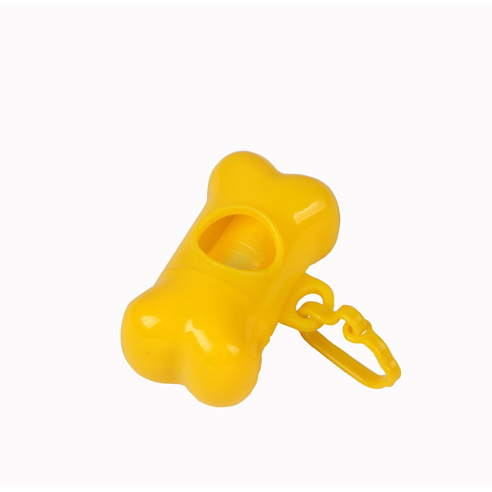 Huisdier Afvalzak Dispenser Voor Hond Kak Tassen Bone Vorm Plastic Huisdier Kleine Hond Outdoor Afval Kak Bag 10 Roll huisdier Afval Kak Tassen: Yellow