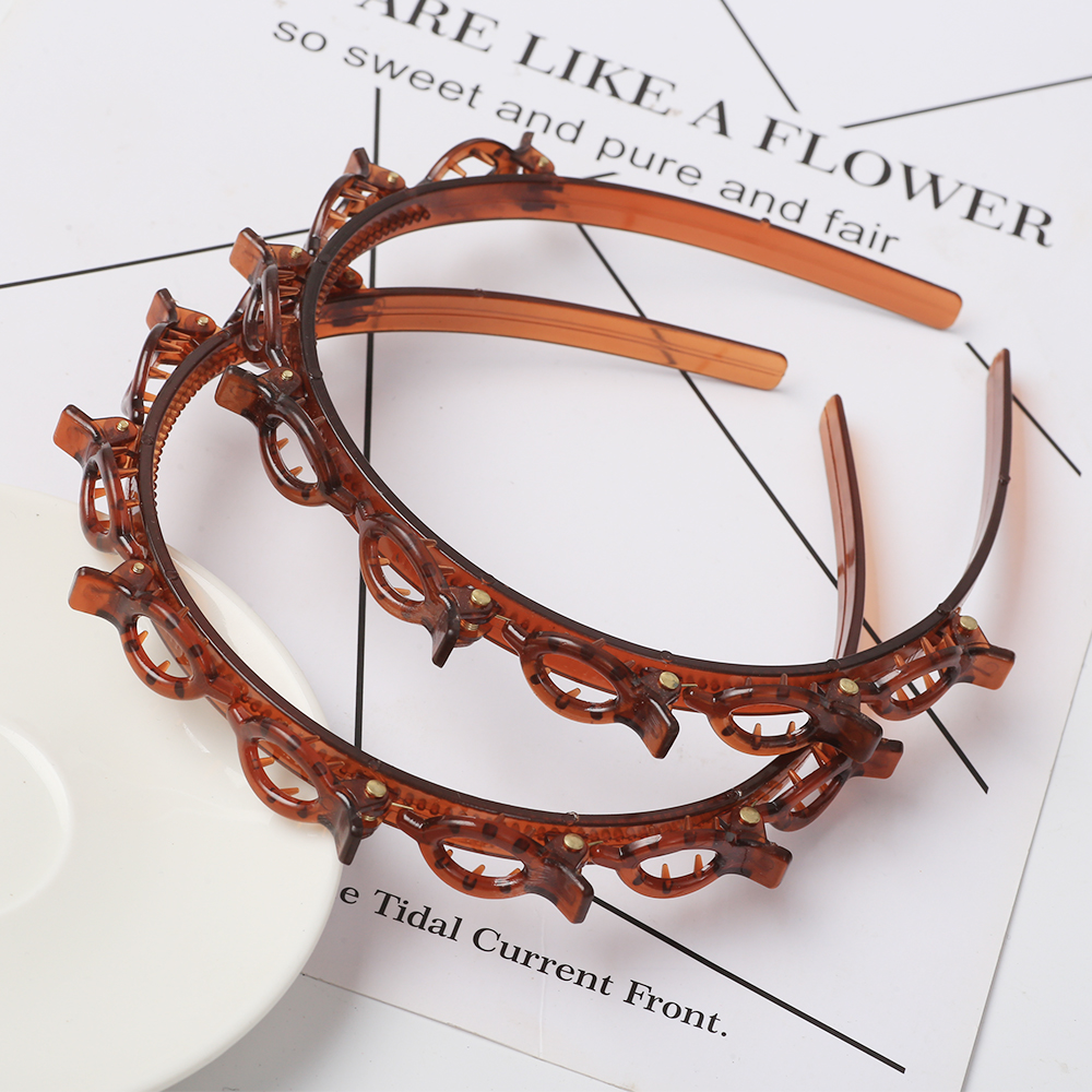 Unisex Alice Hairband Headband Men Women Sports Hair Band Hoop Metal Hoop Double Bangs Hairstyle Hairpin Hair Accessories: Champagne