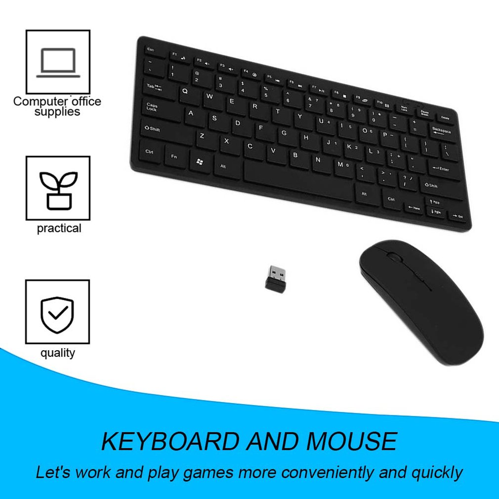 Multimedia 2.4G Wireless Micro USB Charging Mini Keyboard Mouse Combo USB Wireless Receiver Keyboard Mouse Set