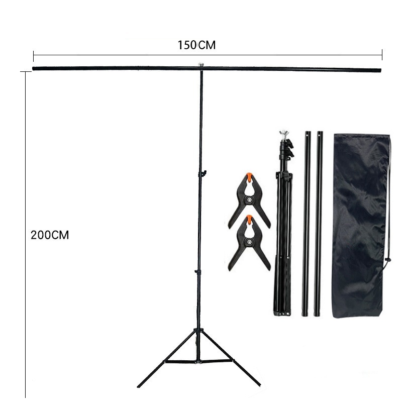 T-Shape Backdrop Stand Kit with Background Cloth Video Chroma Key Green Screen Frame Stand For Photography Photo Studio Props: SKY BLUE