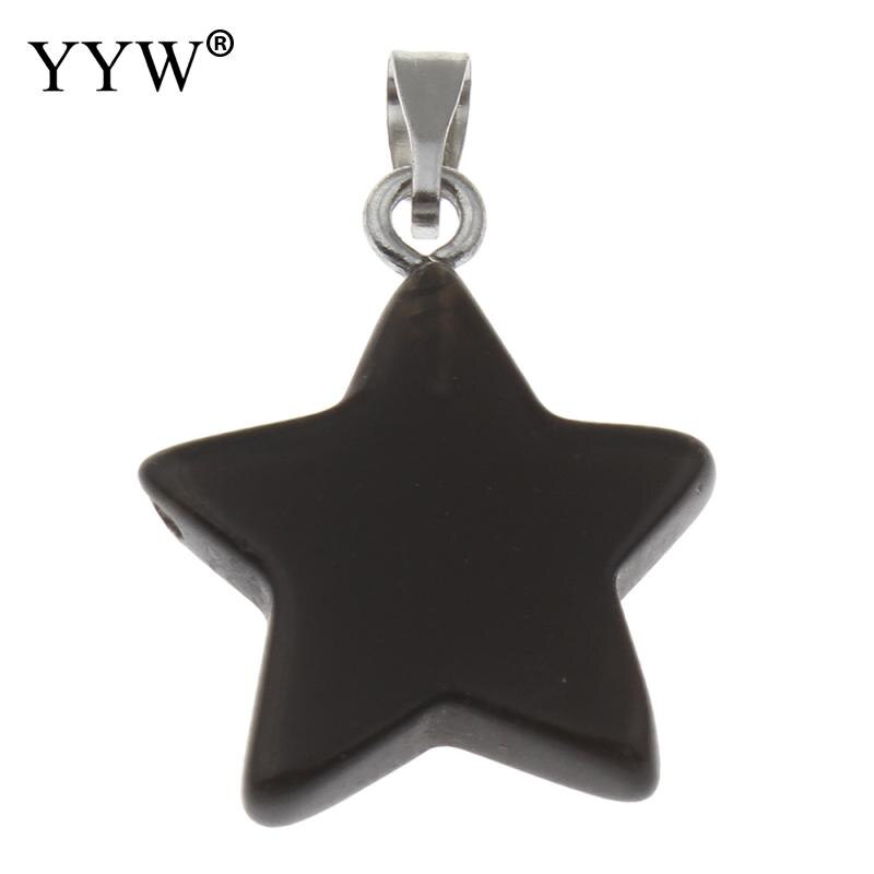 YYW Natural Real Stone Quartz Pendants Jewelry DIY Star Dangle Malachite Aventurine Sea Opal Rose Purple Crystal Stone Pendants