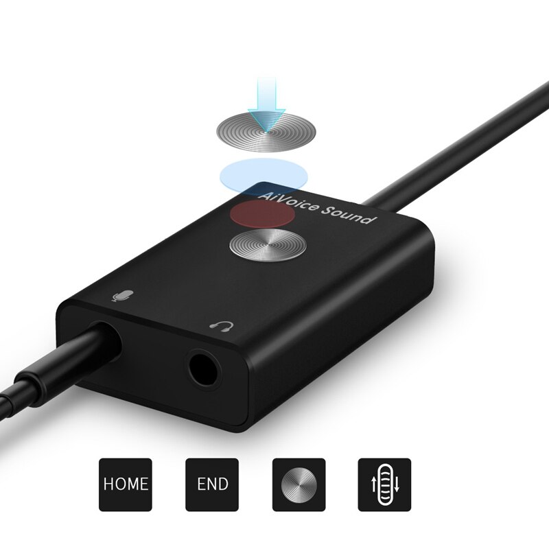Traductor de voz inteligente buscar voz a texto tarjeta de sonido adaptador USB soporta 24 idiomas