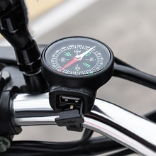 Motorcykel styr skinne mount vandtæt usb oplader 12-24v 2a med kompas til mobiltelefoner gps