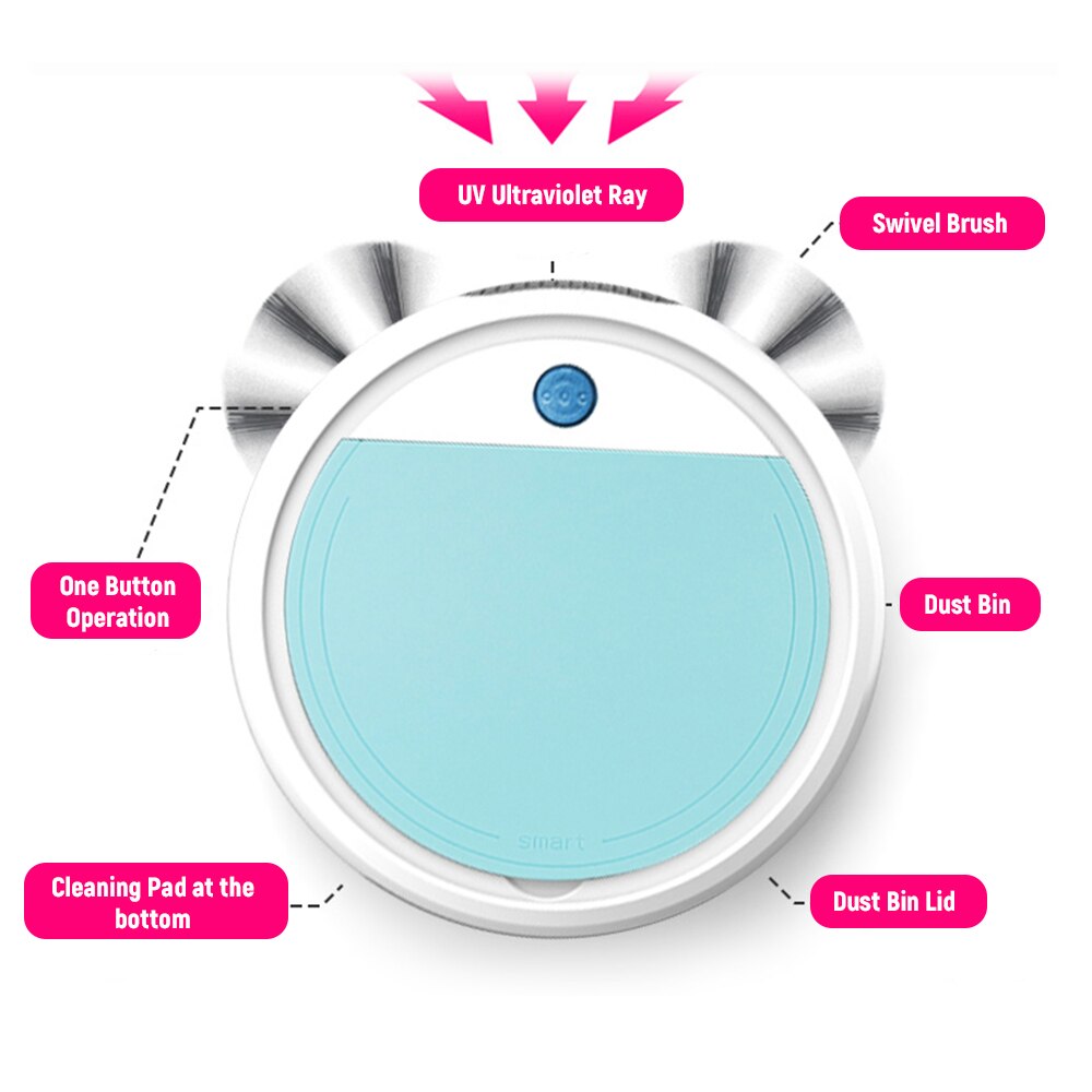 Robotic Stofzuiger Uv Cleaner Floor Dweilen Robot Sweep Machine Anti Elektrische Stofzuiger Dust Catcher Ultraviolet