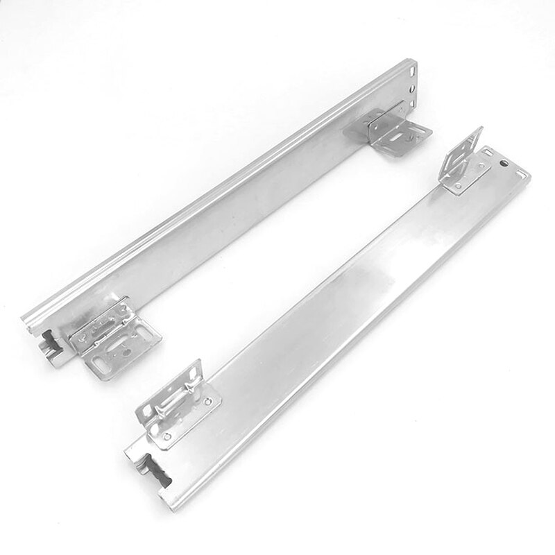 304 Stainless Steel Drawer 2Pcs Soft Close Drawer Slide Rail 14/15 inch Three-Section Full Extendion Ball Bearing Guide