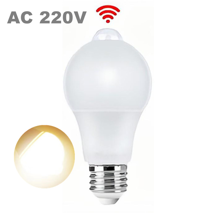 20W 18W 15W 12W 9W Lampada LED E27 bombilla de detección de movimiento 85-265V lámpara inteligente de detección infrarroja que funciona en la noche AC 220V: Morado / orange