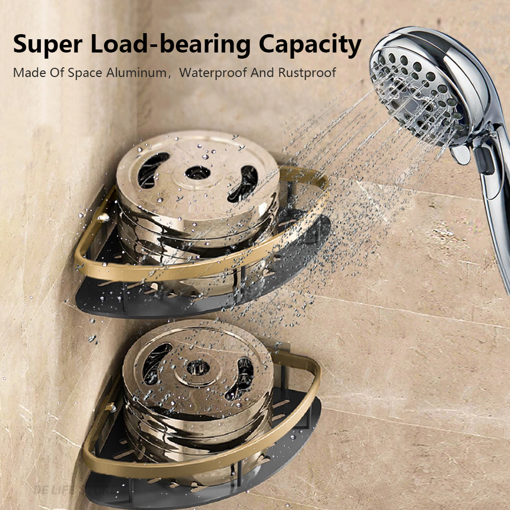 Bathroom Shelves Wall Mounted Non perforated Bathroom Shelf Shower Storage Shelf Kitchen Organizer Bathroom Corner Shelf