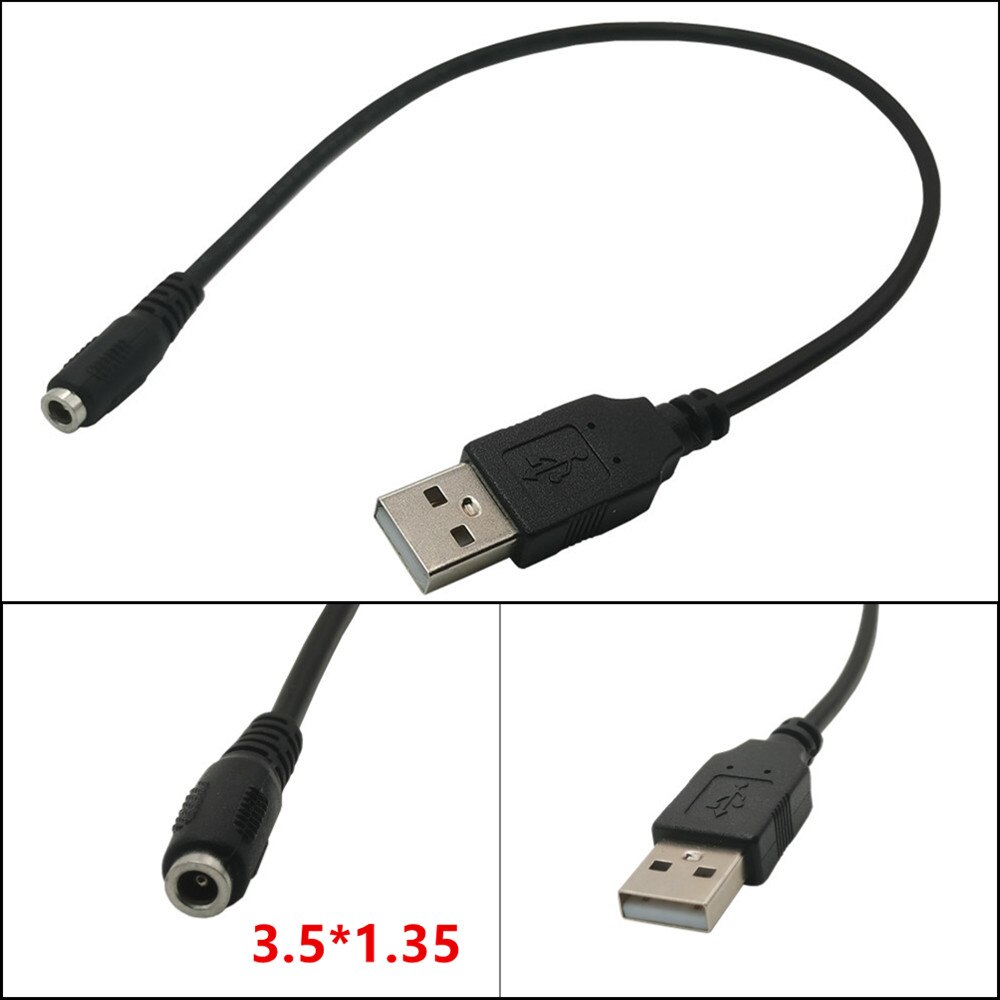 1Pcs Usb 2.0 Mannelijk Naar Dc 3.5*1.35Mm Vrouwelijke Plug Jack Converter Laptop Adapter Connector