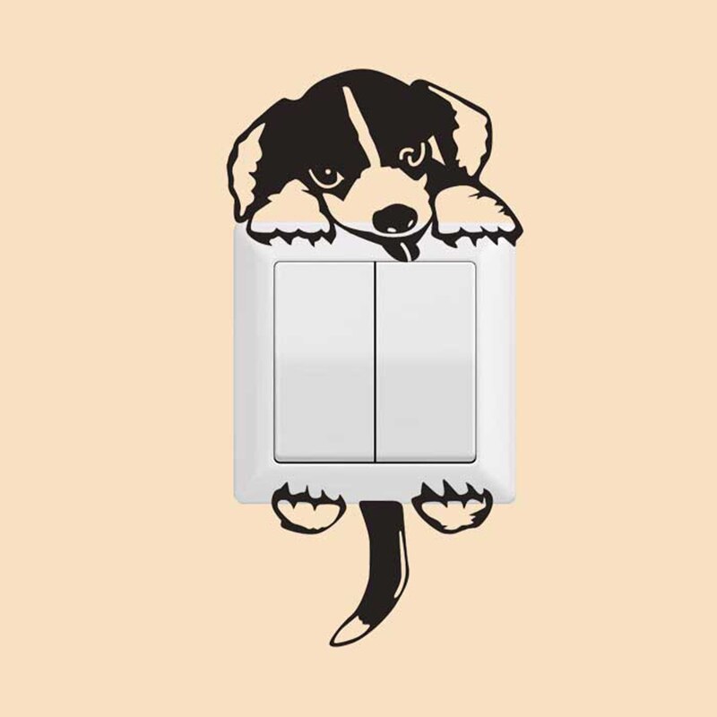 Mooie Kat Lichtschakelaar Muurstickers Voor Kinderen Kamers Diy Home Decoratie Cartoon Dieren Pvc Muurstickers Muurschilderingen Muur papier: 04
