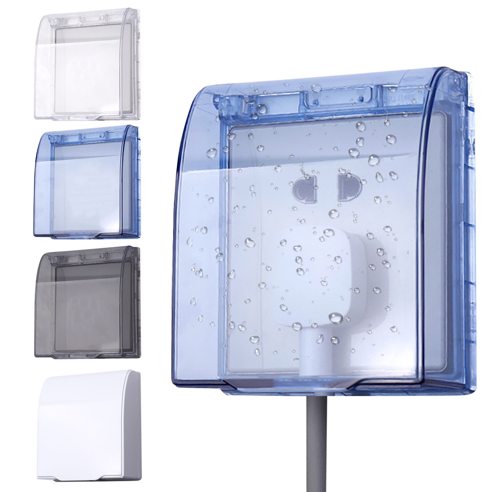 Caja impermeable autoadhesiva para enchufe eléctrico, cubierta de protección para interruptor de baño, a prueba de salpicaduras, tipo 86