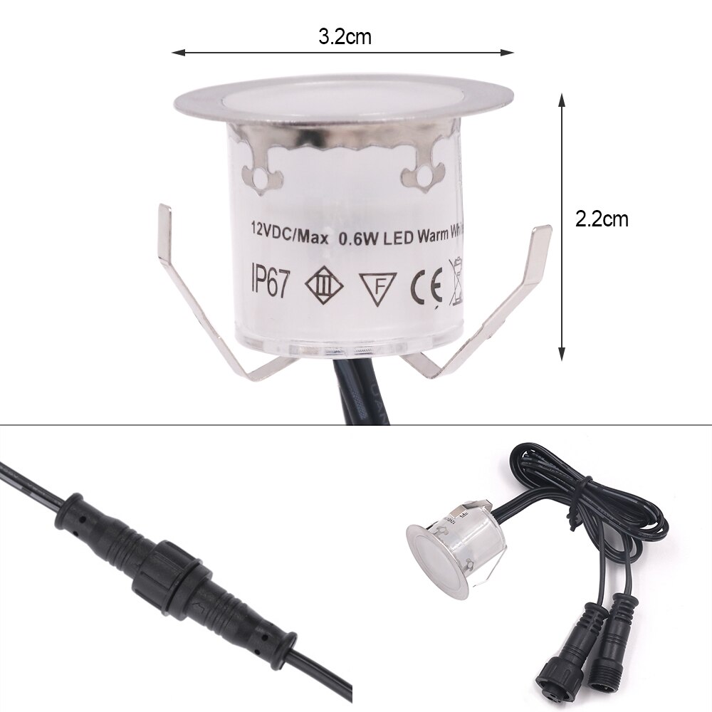 Led dækslys  ip67 vandtæt rustfrit stål forsænket havetrappe underjordisk pærelampe 32mm dæks stolpelys vægspotlight