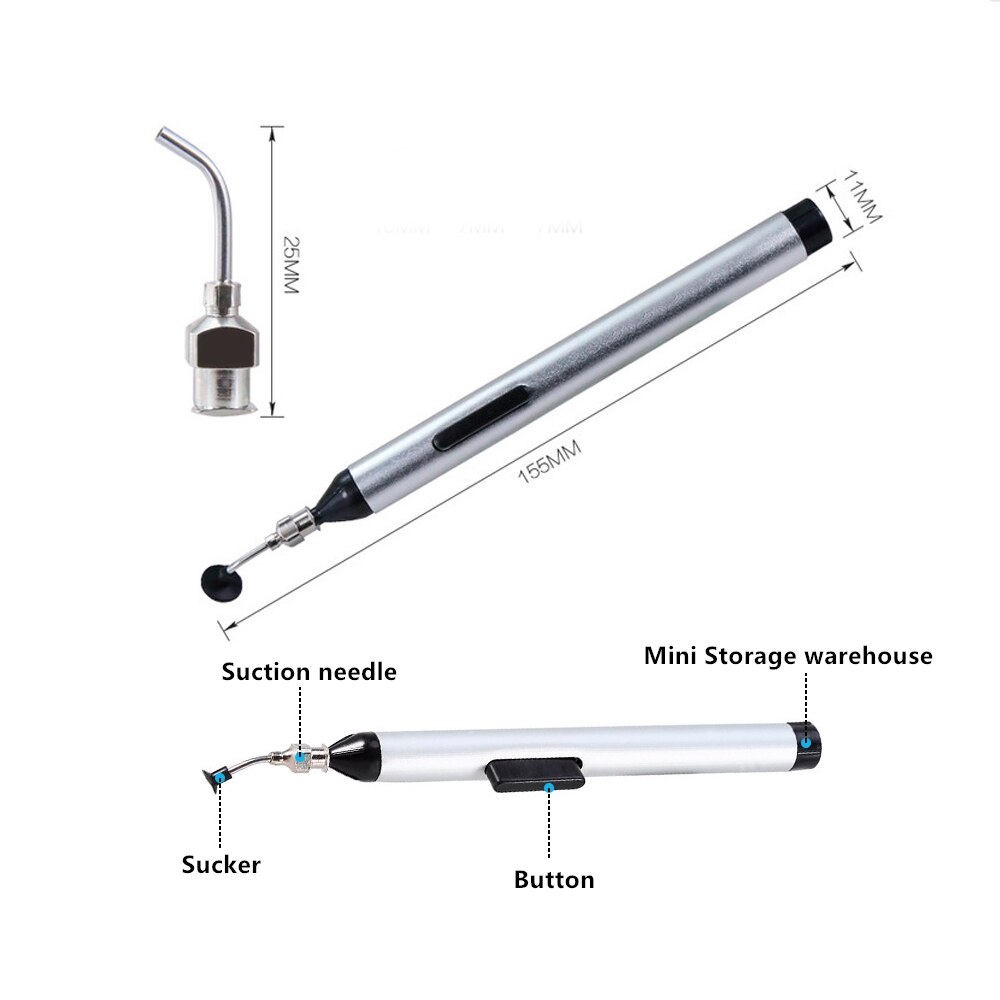 1pc ffq 939 ic smd pincet oppakgereedschap soldeer desoldeer met 3 zuigkoppen vacuüm zuigen zuigpen verwijderaar zuigpomp