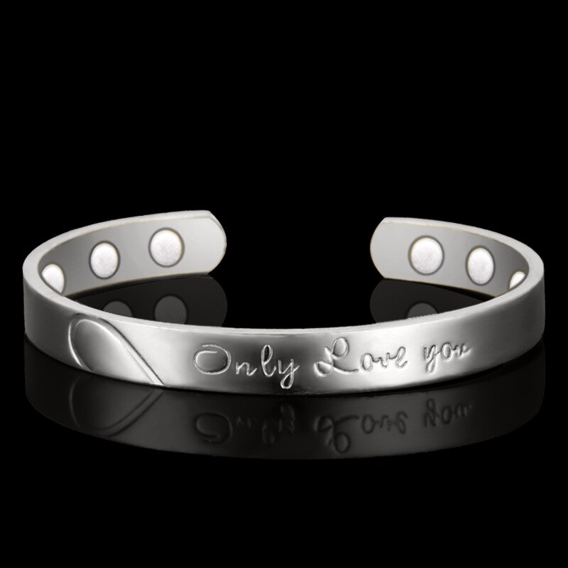 ! 100% Copper &quot;only Love You&quot; Bangle6 Magnets Health Balance Magnetic Bracelet Bangles for Mens/ Women