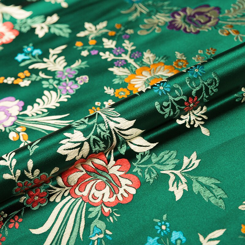 Bloem Satijn Stoffen Brokaat Jacquard Patroon Jurk Stof Rood Voor Naaien Cheongsam En Kimono Materiaal Voor Diy: xinlv