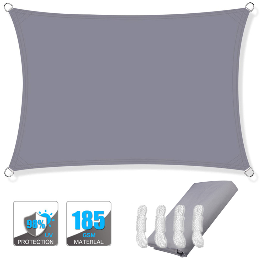 Waterproof Sun Shade Sails Rectangle Canopy 98% UV Block Sun Shelter for Patio Garden Outdoor Facility and Activities Top Tents: 2*5M / Red