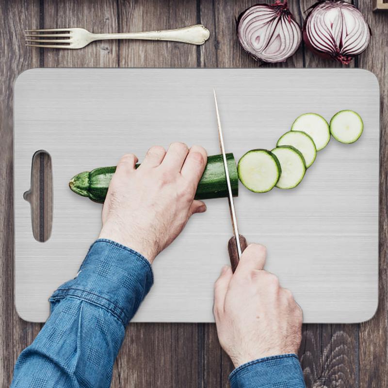 Titanium snijplanken voor keuken Roestvrij plank 304 staal Verdikt dubbelzijdig Food Grade Draagbaar fruitvlees hakken