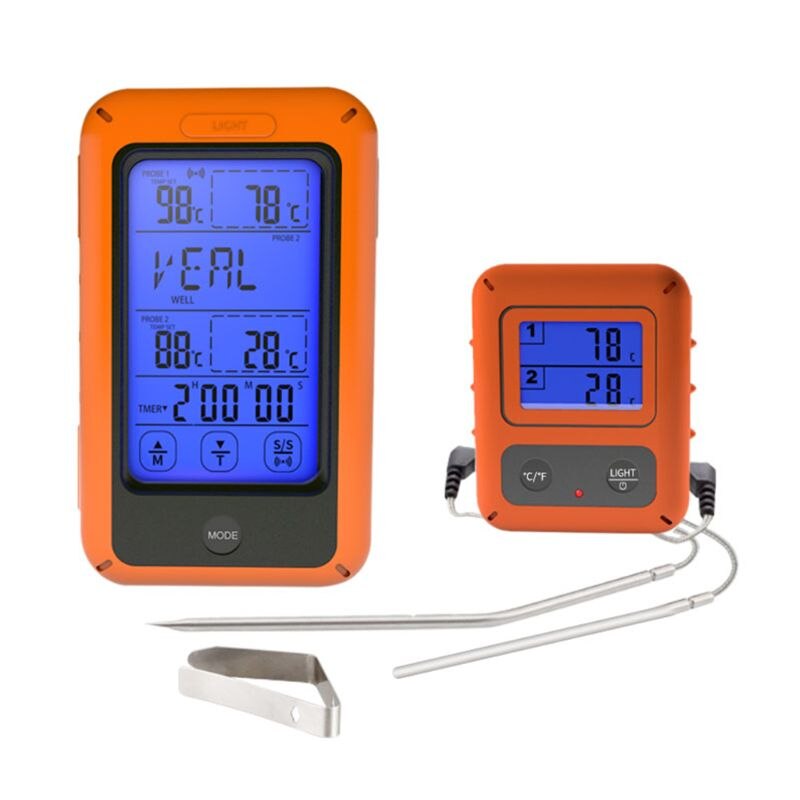 Digital Oven Dual Probe Thermometer Set Wireless Remote For Cooking Meat Food