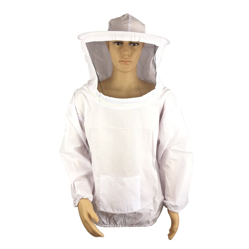 Zipper Beekeeping Jacket Beekeeper Equipment Pro Protective Clothing Suit Beekeeping Supplies with Detachable Veil Cap