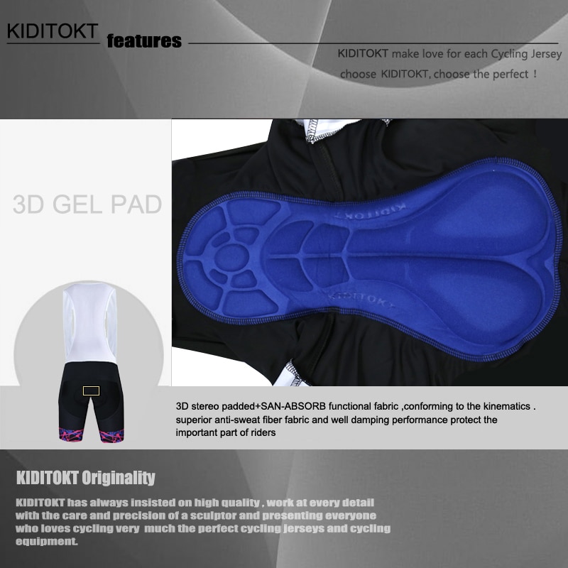 Kiditokt stötsäkra cykelbyxshorts med 3d gelvadderade sommarproffs cykelshorts coolmax mtb bib andas sport