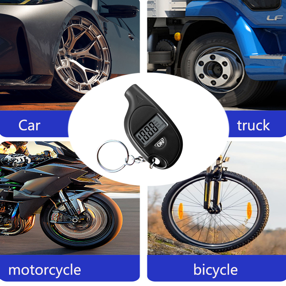 Monitor de presión de neumáticos de coche, Manómetro Digital portátil, manómetro, herramienta para barómetros, adaptador de pantalla LCD con llavero