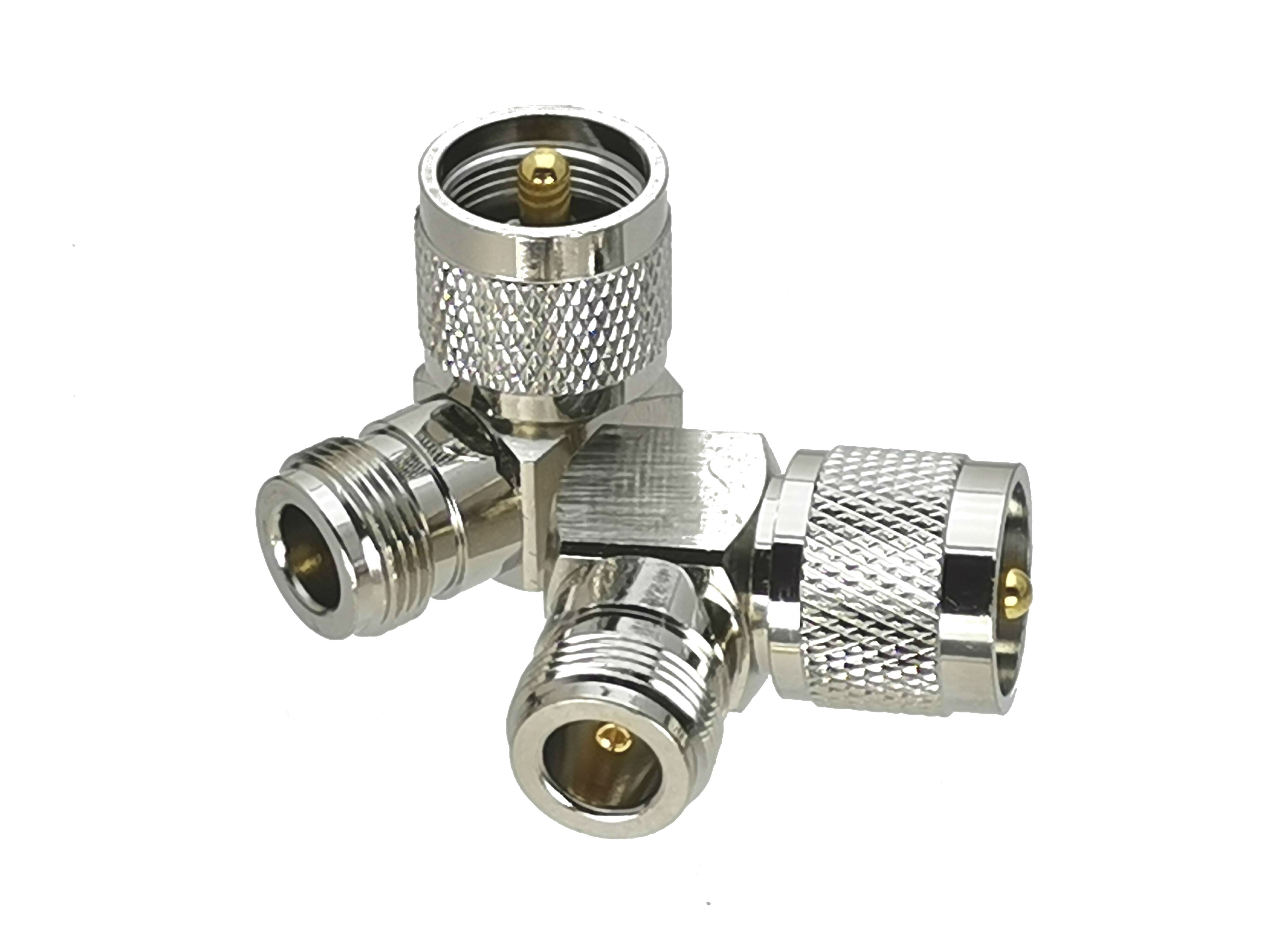 1Pcs N to N / UHF PL259 SO239 Male plug & Female jack & T Splitter & Right angle RF Coaxial Adapter connector Test Converter: Type 14-1pcs