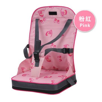 Asiento elevador portátil para bebé, silla de seguridad para viaje, con asistente de compras, 3 colores: pink