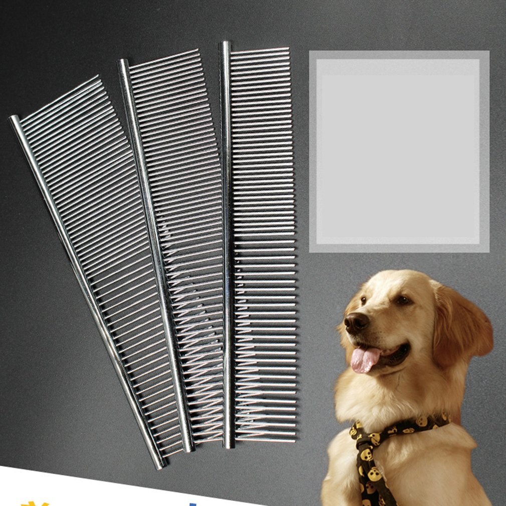 Pet Dog Comb Steel Hair Trimmer Comb Stainless Steel Stripe Grooming Comb Shedding Hair Cleaning Grooming Tool