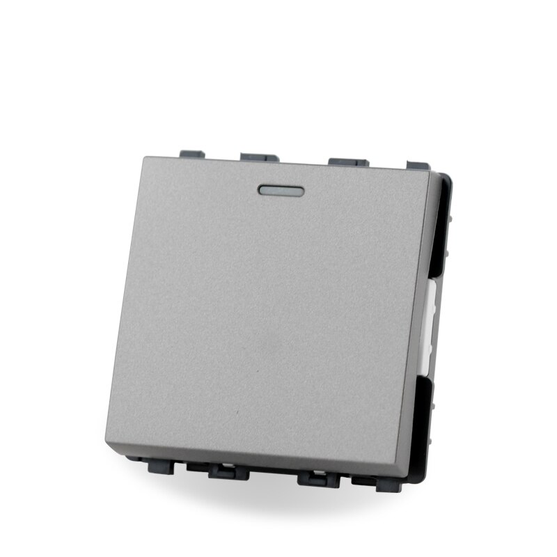 S Series- 1 Gang 1 2 Way Light Switch Lamp Light Function Module DIY Socket Switch Accessories 250V 16A Free Combination: 2 Way / 1 Gang Gray