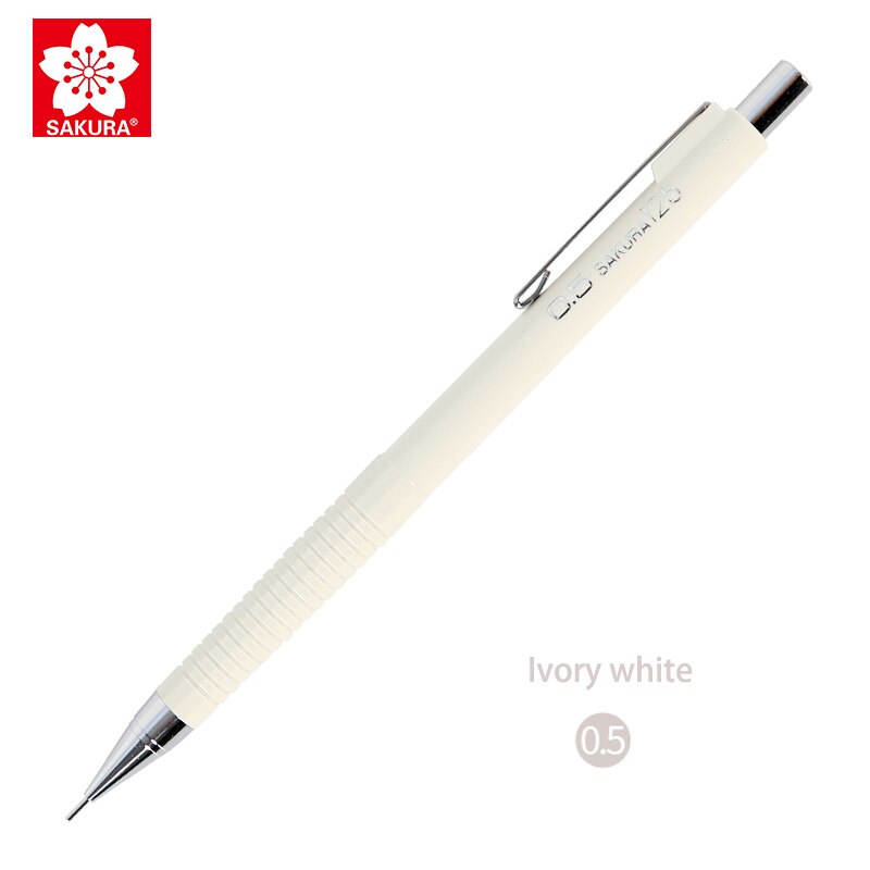 Macaron color Japanese SAKURA mechanical pencil XS-123/125 anti-breaking lead writing pencil 0.3/0.5mm: 0.5mm white