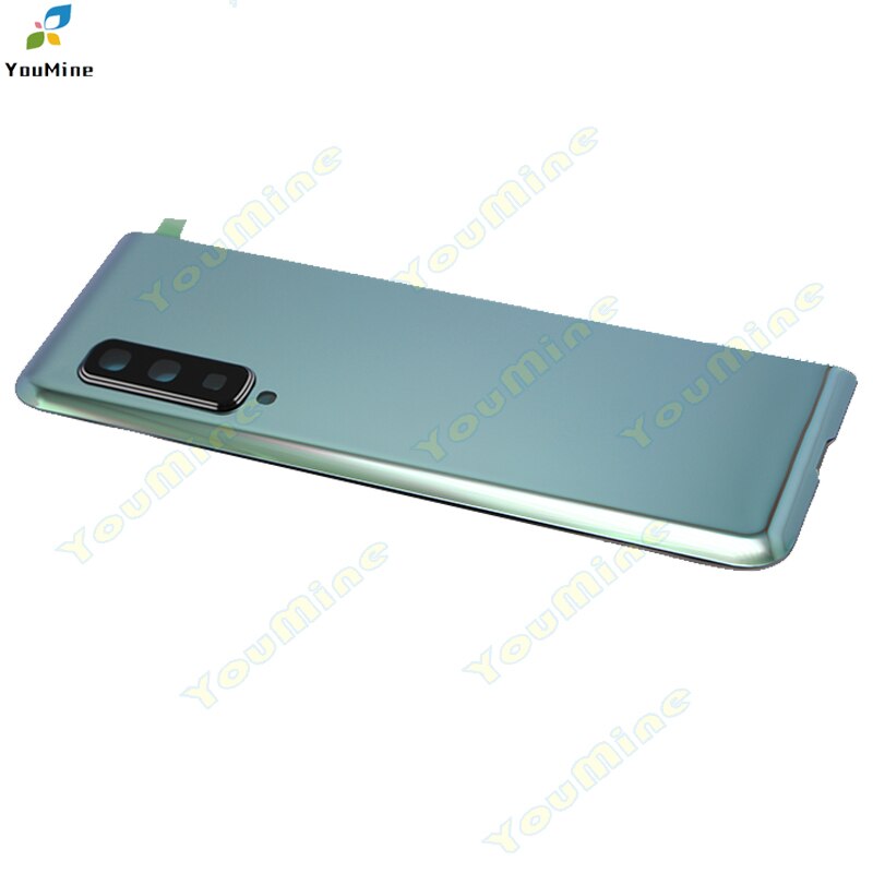 Voor Samsung Galaxy Vouw Glas Behuizing Batterij Cover + Camera Lens Voor Samsung Vouw SM-F900, f907 F900F F907F Terug Behuizing: Silver with lens