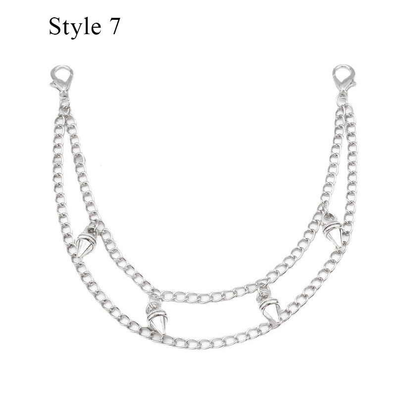 Cadena de Metal multicapa para bolso, asas DIY, mariposa, corazón, estrella, colgante, cadena de bolso de hombro, accesorios de bolsa de repuesto, cadena de perlas: Morado