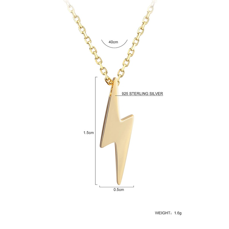 Dorado 925 sterlingsølv halskæder gylden sølv lynvedhæng halskæder fine smykker fødselsdag til kvinder