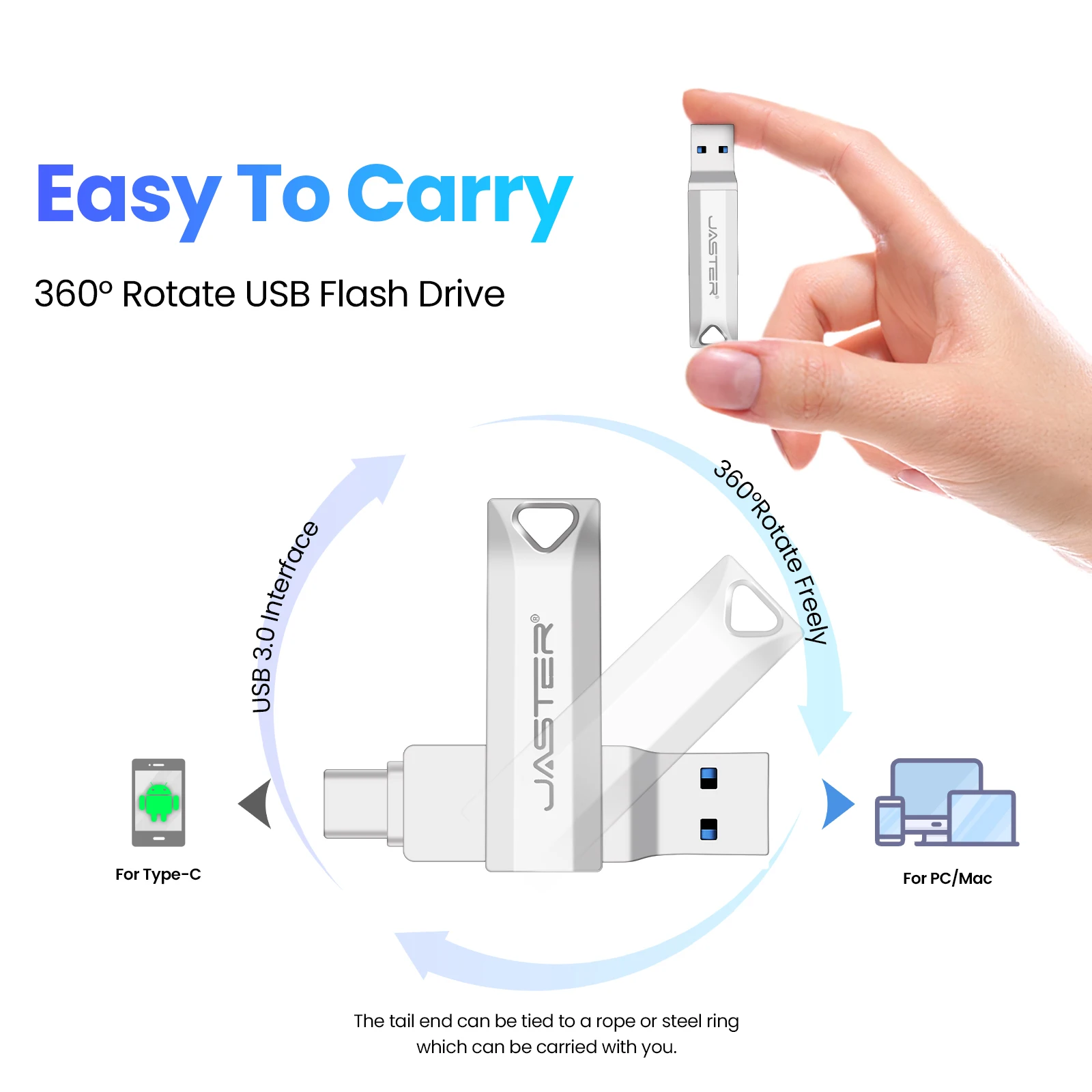 USB 3.0 OTG USB-C Flash Pen Drive Metal Memory Stick Flash Disk 64GB 128GB 256GB USB3.0 Dual C Pendrive TYPE-C