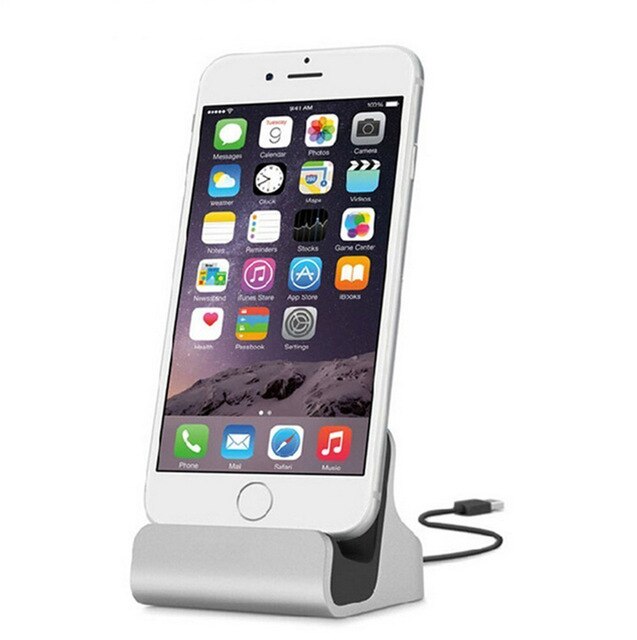 Dock Station IOS Charging Stand for Apple IPhone 11 Pro Max XS XR X 7 8 6S Plus Dockingstation Phone Docking Usb Charger Holder: Silver