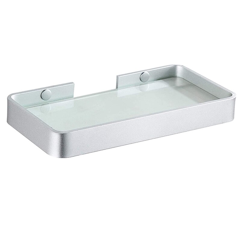Glas Regal Badezimmer Regal Dusche Regal Glas Regale 25 cm Bad Regal Wand Regal Bad Zubehör: Silber