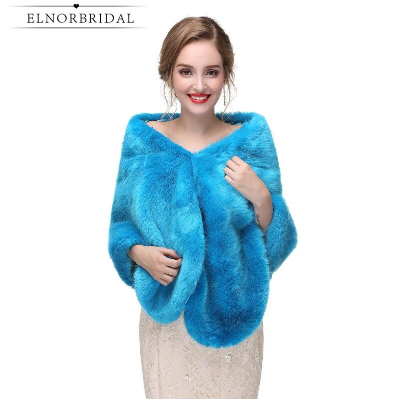 Bolero azul para mujer, abrigo de boda , envolturas de , barato, invierno,: Picture Color