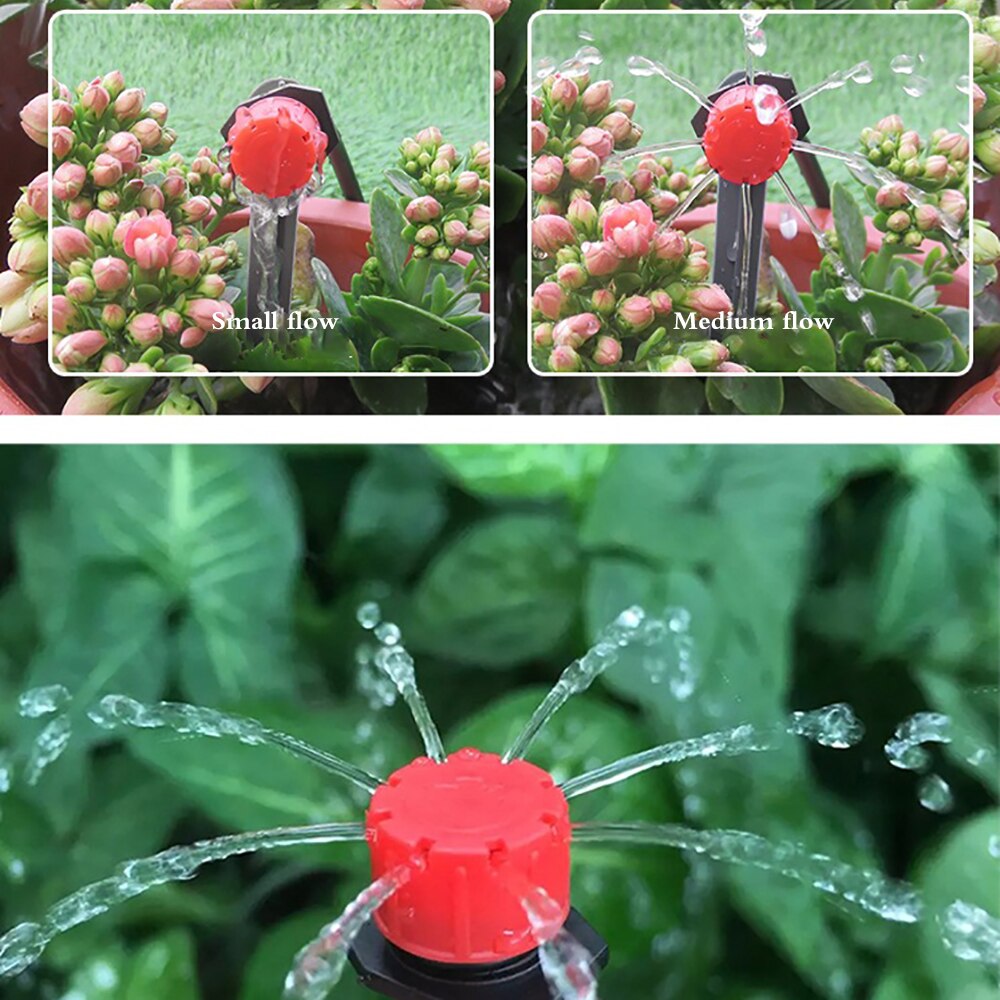 100 Pcs Tuin Sprinkler Water Verstelbare Irrigatie Sprinkler Micro Flow Dripper Hoofd Druppelsysteem Mist Nozzle