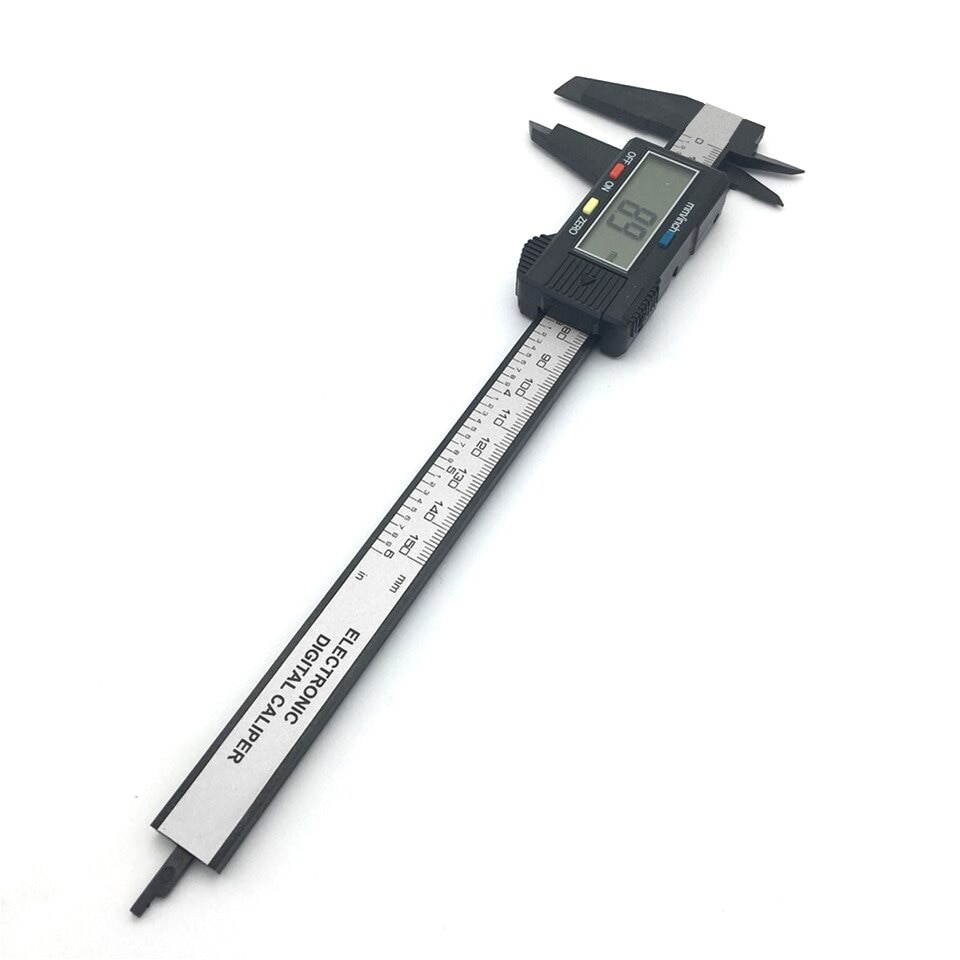 PROSTORMER-calibrador Vernier de fibra de carbono, herramienta de medición de 0-150mm, 6 pulgadas, regla electrónica Digital LCD de plástico/acero inoxidable