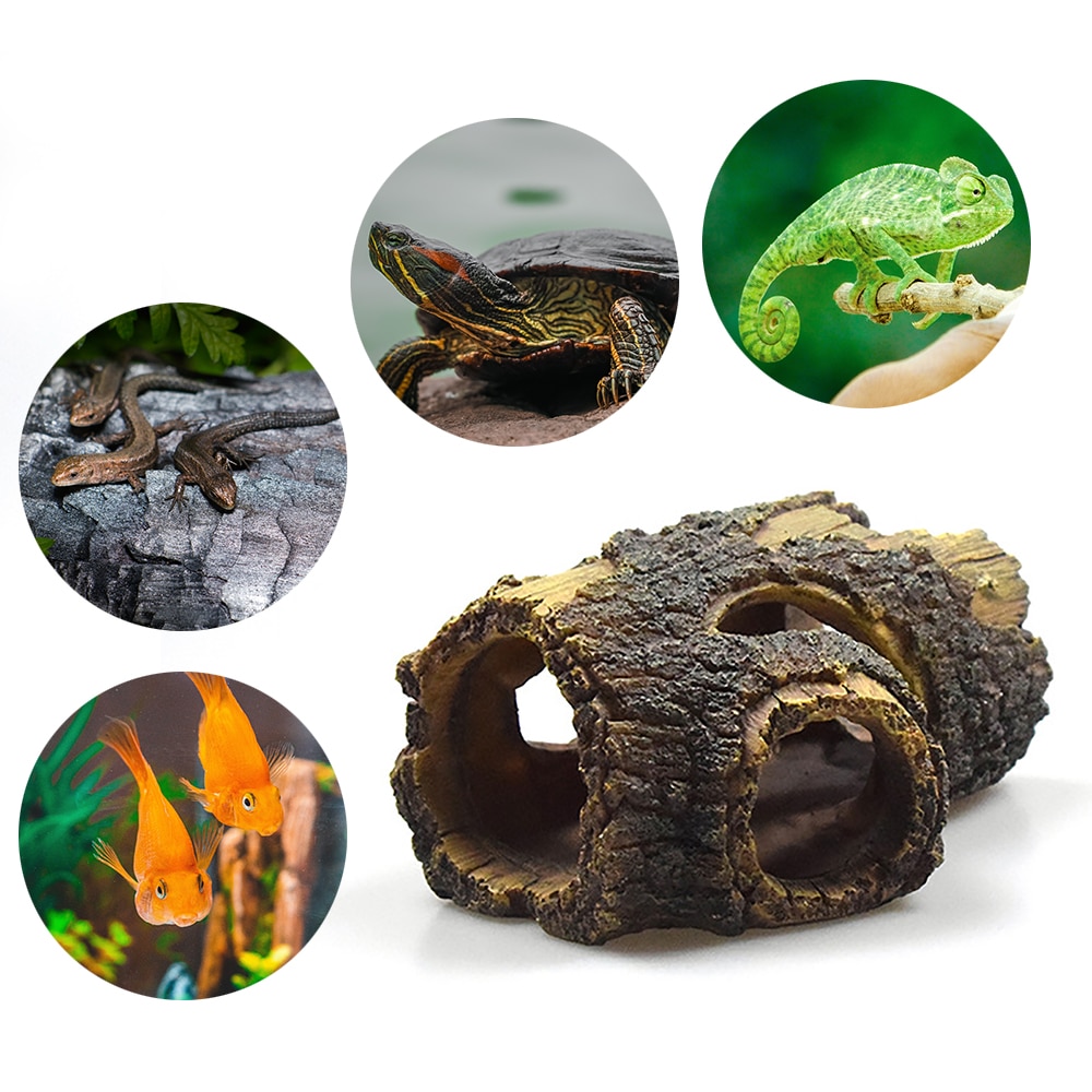 Cueva escondite para acuario, paisajismo del tanque de peces, decoración Vintage para el hogar, resina para criar gambas, múltiples agujeros,