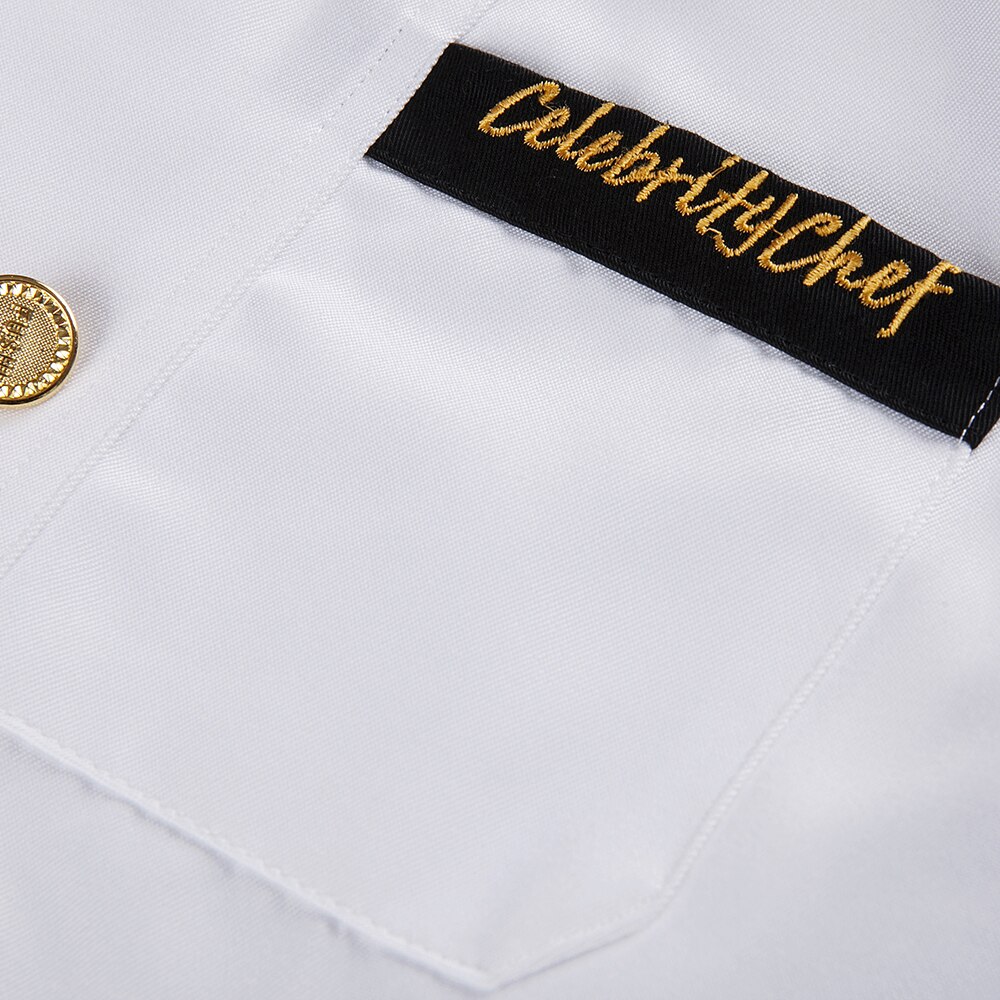 Fashionable Unisex Double-breasted Chef's Uniform, Long sleeve Chef Jackets Chef Kitchen Work Wear Chef service Gilt buttons