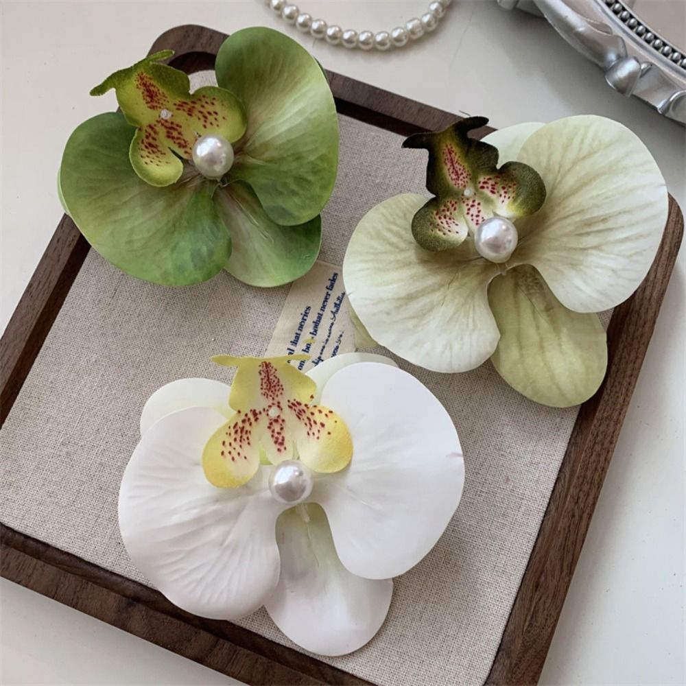 Accesorios para el cabello Clip para el cabello de flores, adorno para el cabello, horquilla de Orquídea rosa, pasadores laterales, tocado, pasadores bohemios