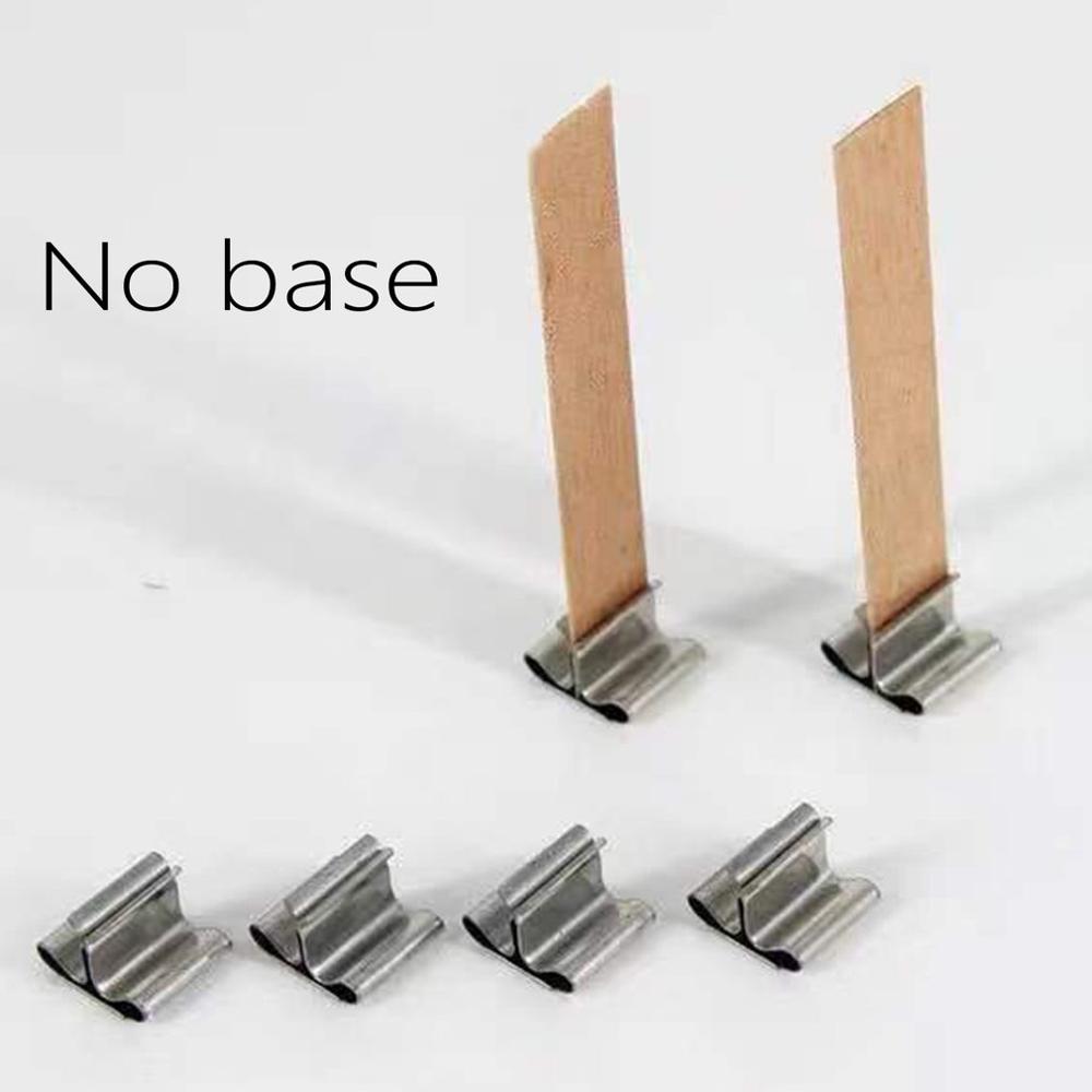 Wooden Wick Wax Handmade Candle Wooden Core With Sustainer Tab DIY Candle Making Supplies Metal Base